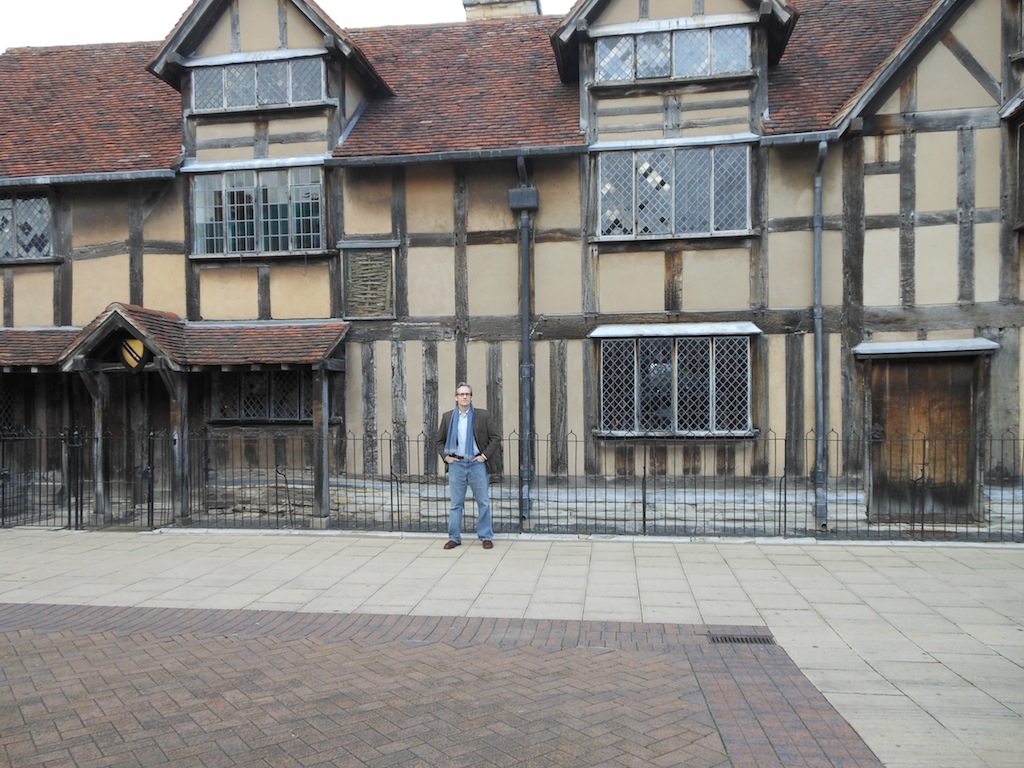In front of Shakespeare's birthplace in Stratford-upon-Avon.