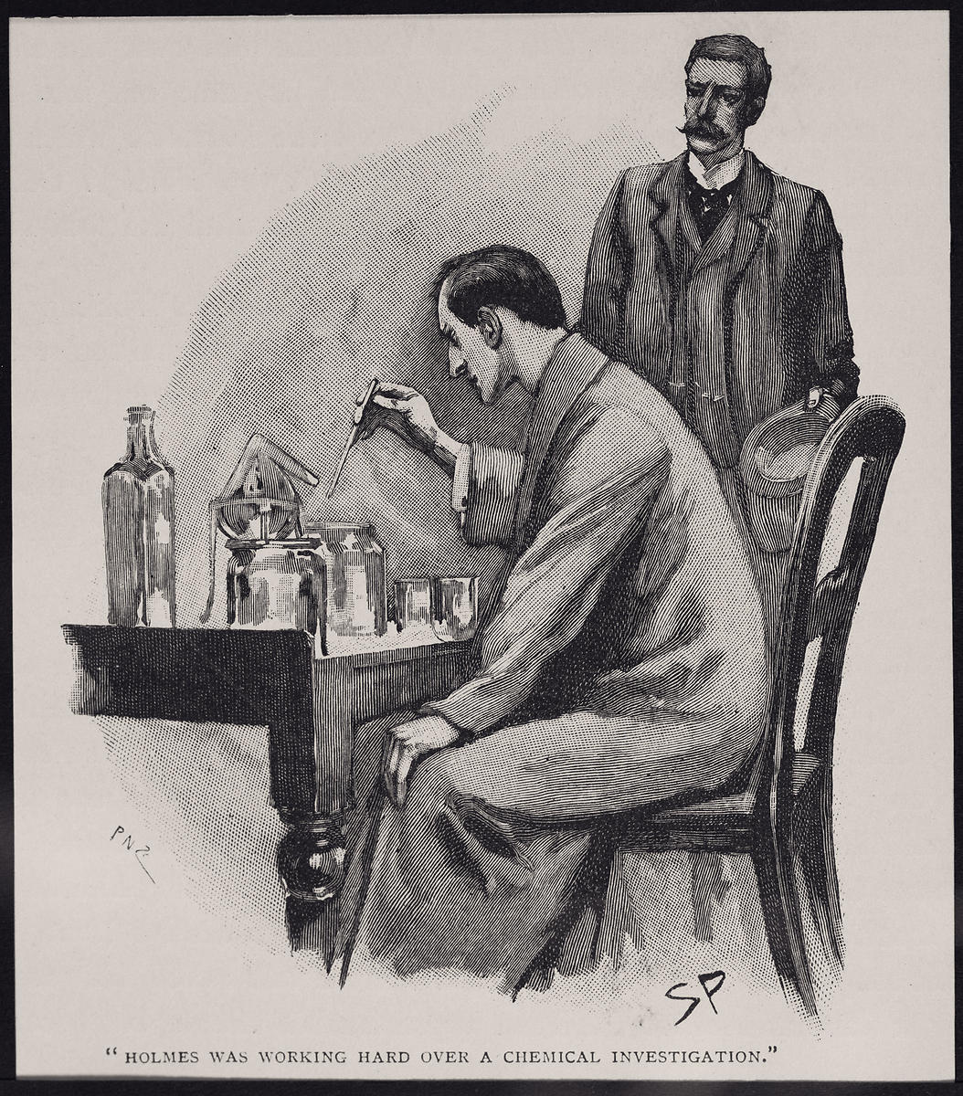 One of the original illustrations from a Sherlock Holmes story.
