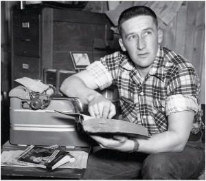 Spillane when he was a young buck. I love how naturally he's posing, pointing at the book.