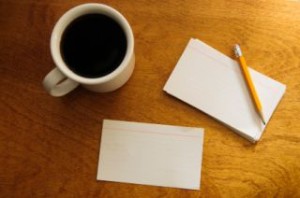 All you need are some index cards, a pencil, and a cup of coffee.