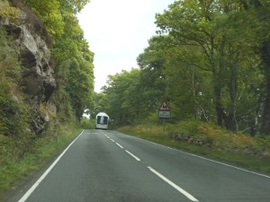 A section of the A82 along Loch Ness—narrow, twisty and precarious.