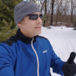 Author Chris Orcutt cross-country skiing